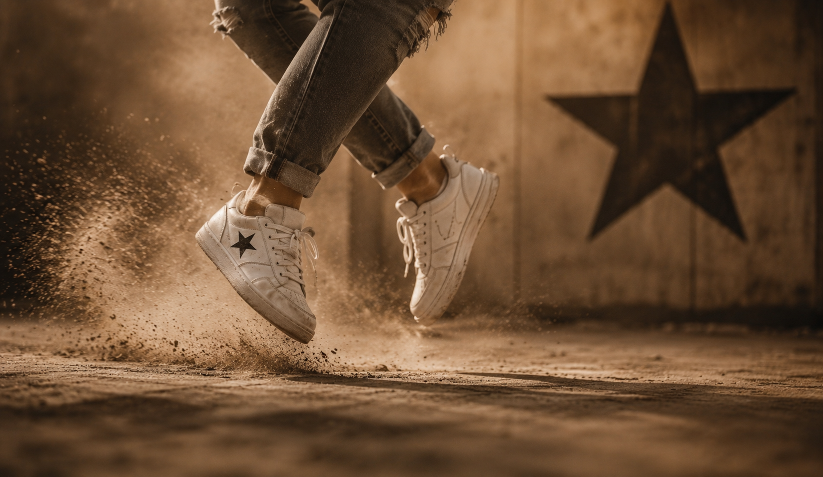 Modern dance sneakers in motion